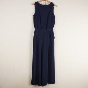 Boden Navy Blue Clarissa Straight Leg Sleeveless Jumpsuit Womens Sz 6 Petite